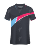 Single Stripe With Printed Design Men's Polo Shirt