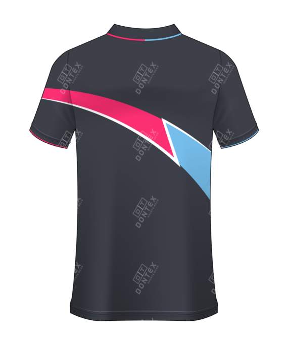 Single Stripe With Printed Design Men's Polo Shirt