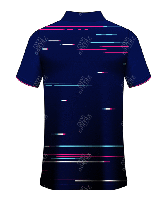 Royal Blue Color Printed Design Polo Shirt For Men's