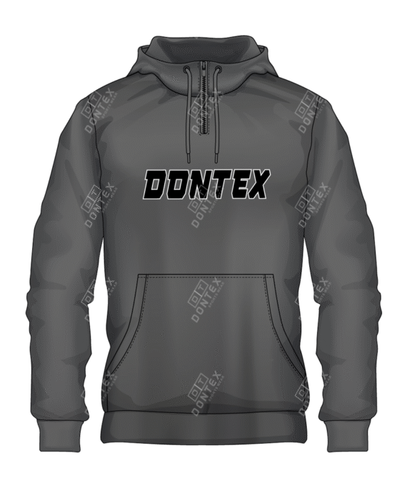gray In Color Kangaroo Pocket Fleece Hoodie