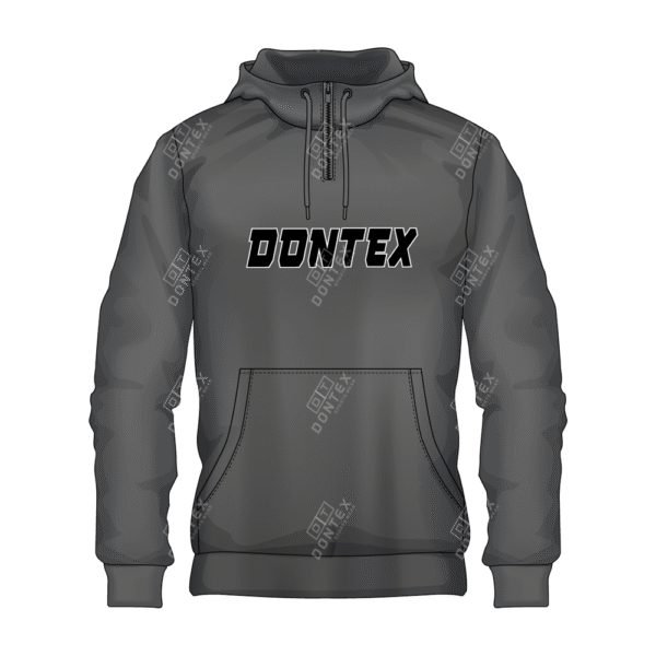 gray In Color Kangaroo Pocket Fleece Hoodie