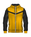 Single Striped Full Zip Up Men's Fleece Hoodie