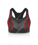 Vitality Sports Bra Black & Red Stripped