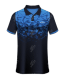 Royal Blue Color Printed Polo Shirts