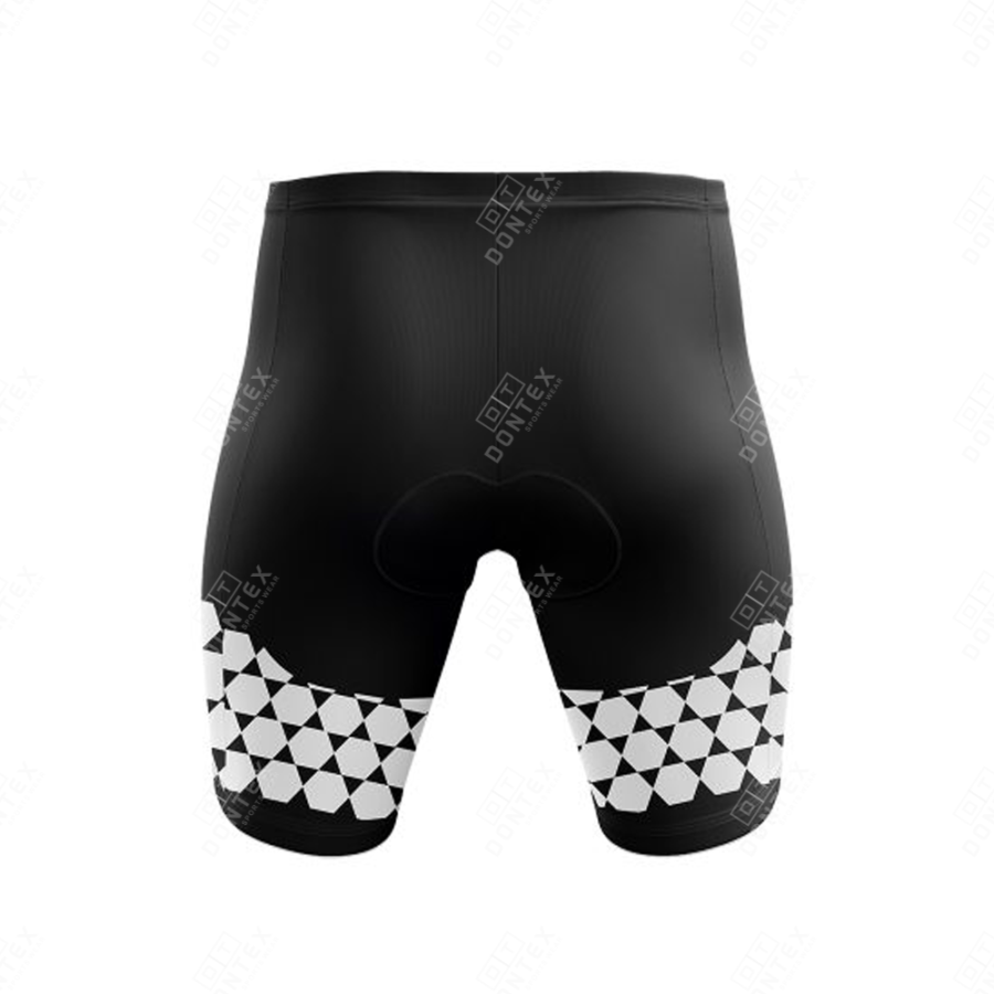 Sublimated Black And white Cycling Shorts