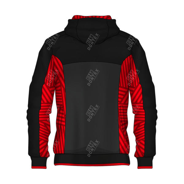 Black & Red Color Tone Fleece Hoodie