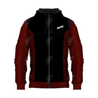 Dontex Eclipse-Maroon Full-Zip Fleece Hoodie