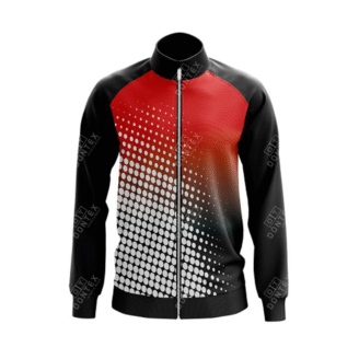 Red Pulse Halftone Running Wear Track Jacket | Dontex Sportswear